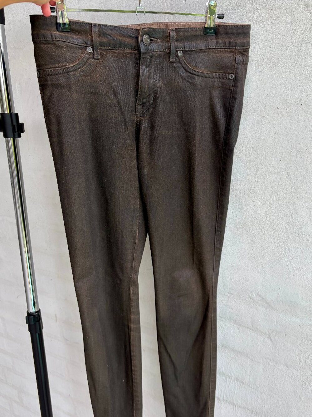 Rich & skinny - Brown low waist waxed jeans